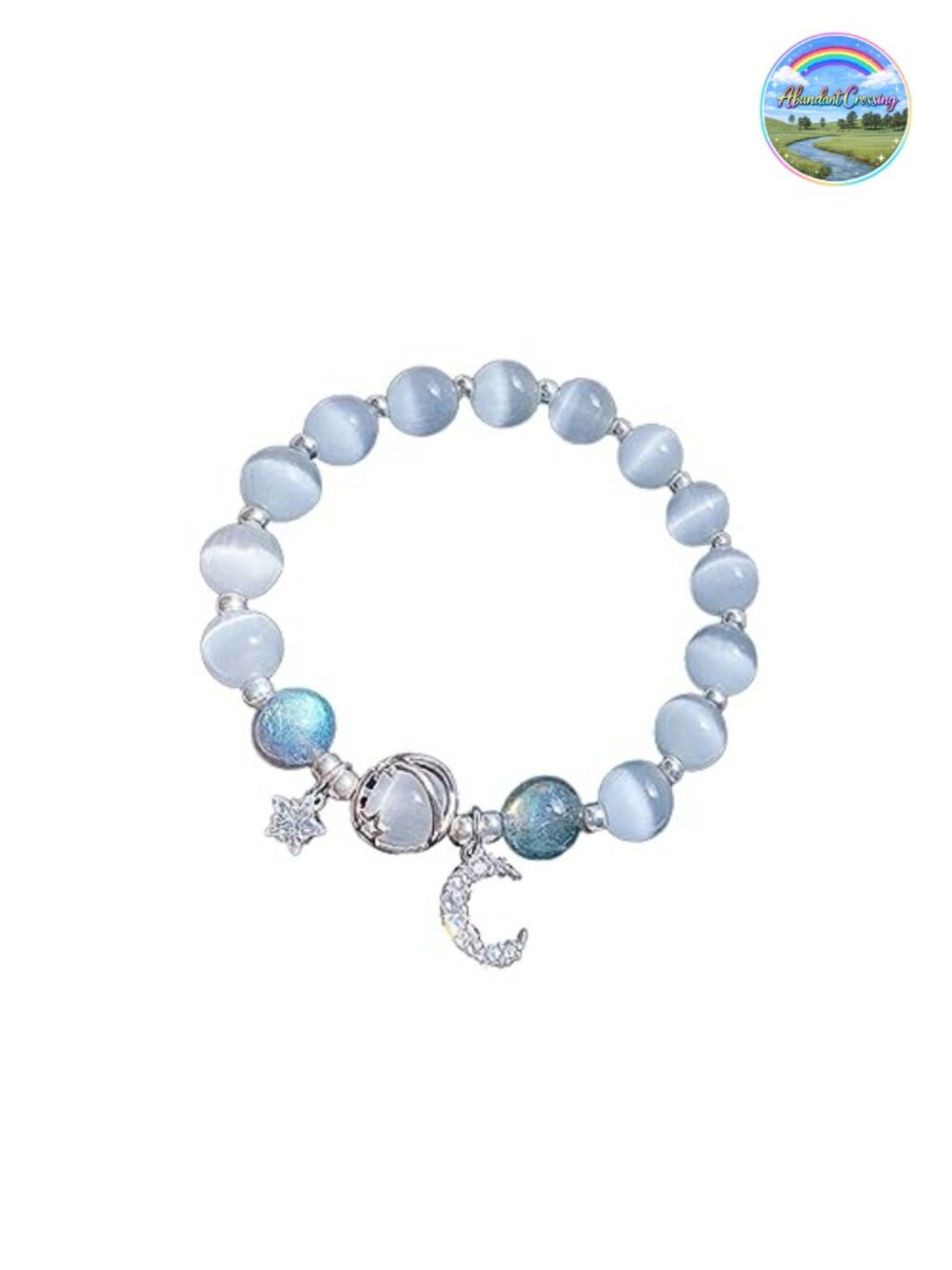 Moonstone Crystal Healing Bracelet Stretch Beaded Chakra Bracelet